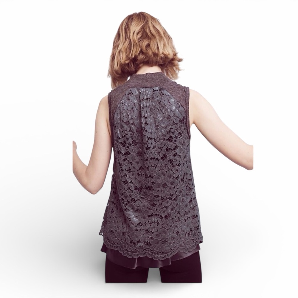 Moth for Anthropologie Ella Turtleneck Lace Tank Size Large